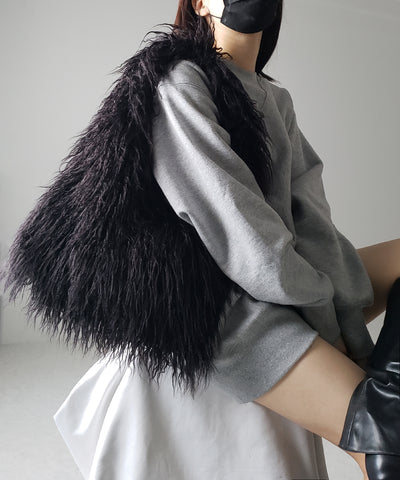【 ５color 】シャギーファーワンハンドルショルダーバッグ ／ shaggy fur onehandle shoulder bag