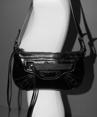 【 ショルダーストラップ付き２WAY 】ヴィンテージライクグランジミニハンドバッグ／ vintage like grunge mini hand bag