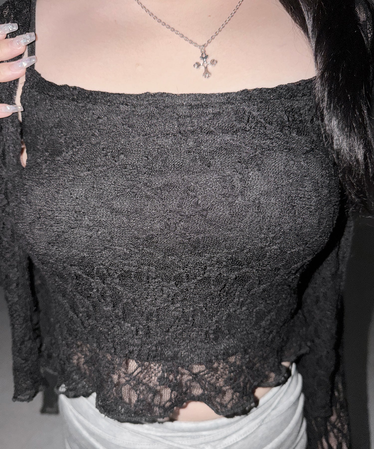 ストレッチレースメローキャミソール ＋ カーディガンセット ／stretch lace mellow camisole + cardigan set
