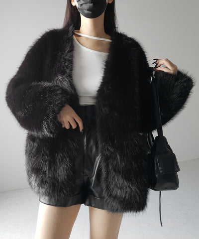 【 ４color 】ミンクライクフェイクファーボリュームコート ／ ｍink-like fake fur volume coat