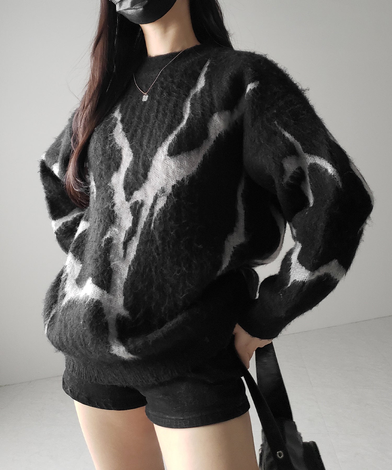【 ３color 】CRACK モヘアライクオーバーニット ／ CRACK mohair-like over knit