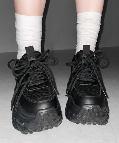 【 +10.5cm盛れ 】レースアップ厚底スニーカー ／ +10.5cm lace-up platform sneakers