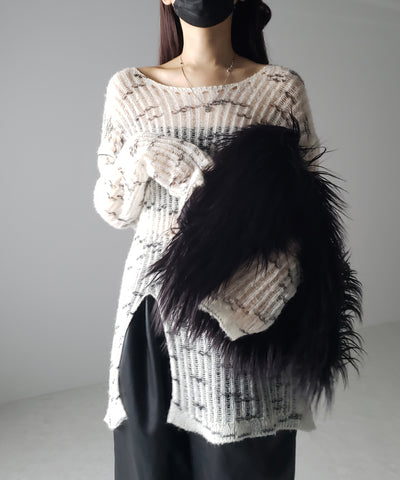 【 ４color 】シャギーファーハートショルダーバッグ ／ shaggy fur heart shoulder bag