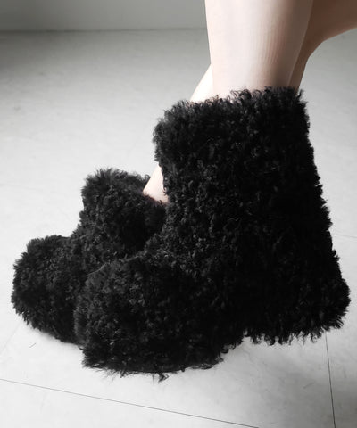 厚底テディボアショートブーツ ／ platform teddy boa short boots