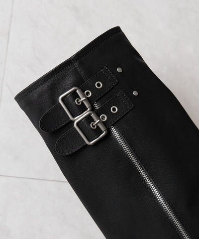 【 ２color 】ベルテッドヴィンテージ厚底カバーロングブーツ ／belted vintage platform cover long boots