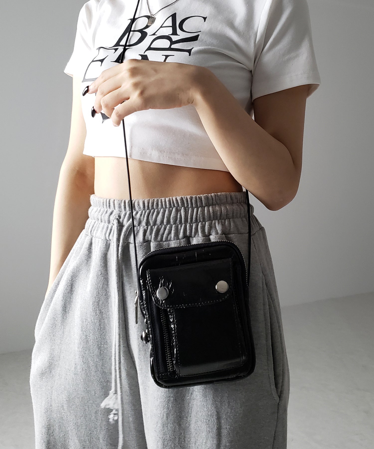 【 ２color 】メタリックドロストワンマイルミニショルダーバッグ