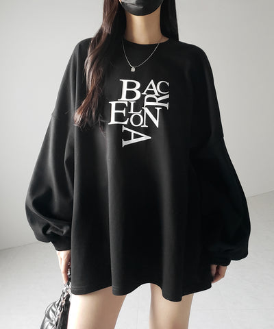 【 2 color 】BACロゴレタリングBIGスウェットロンＴ ／ BAC logo lettering big sweat long Tee