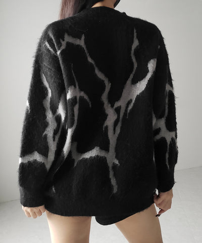 【 ３color 】CRACK モヘアライクオーバーニット ／ CRACK mohair-like over knit