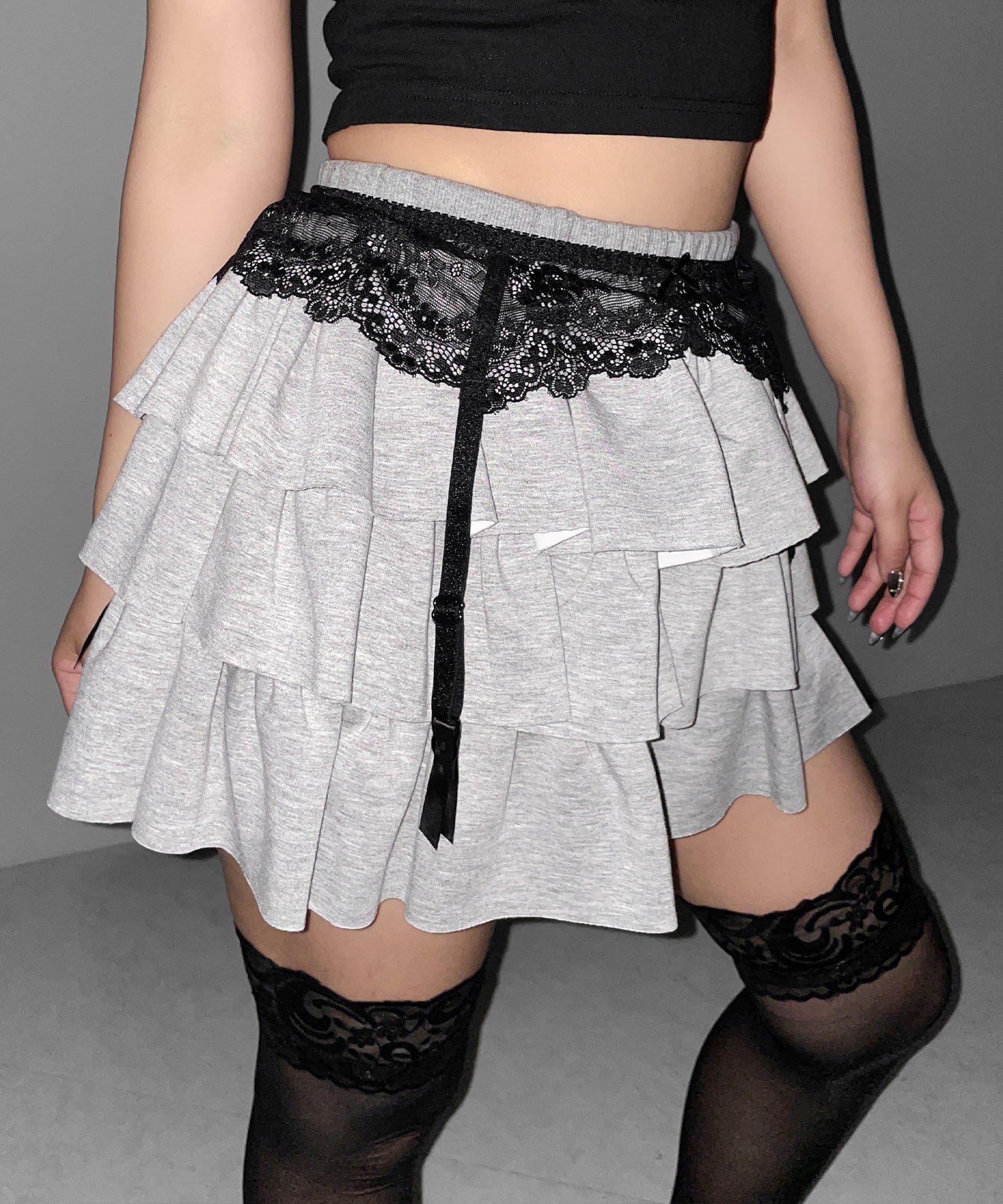 レースリボンストラップガーターベルト ／lace ribbon strap garter belt