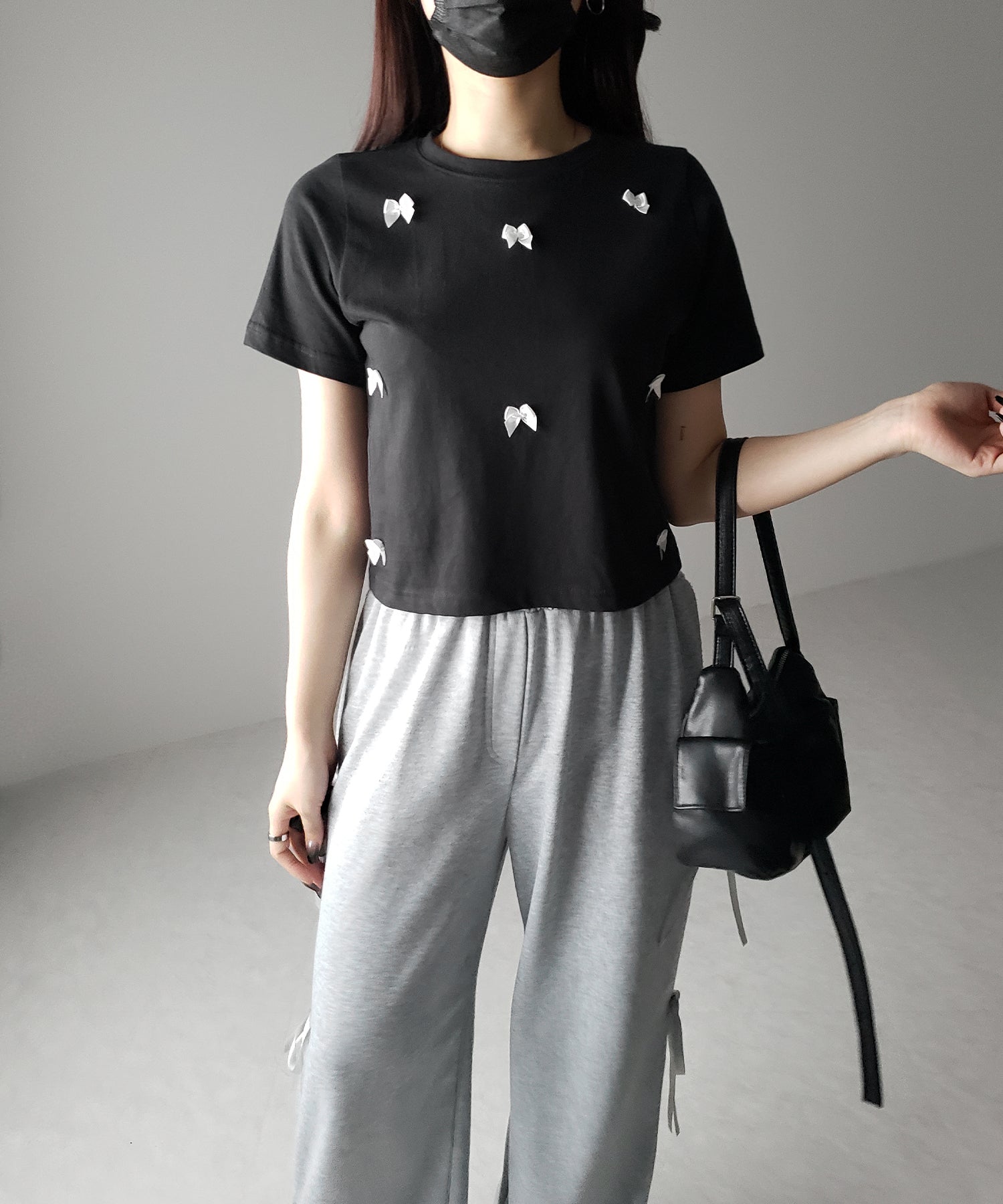 【 ４color 】ミニリボンバレエコアクロップドＴ ／ mini ribbon ballet core cropped Tee