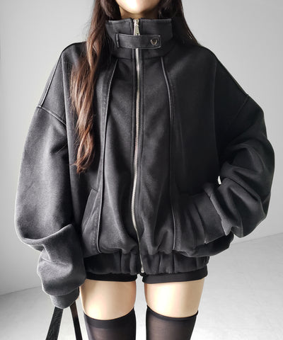 ピグメントヴィンテージジップアップオーバースウェットブルゾン ／ pigment vintage zipup over sweat blouson