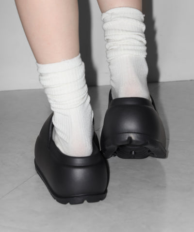 厚底ボリュームソールパフィースライドサンダル／platform volume sole puffy slide sandals