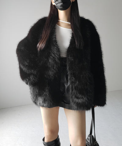 【 ４color 】ミンクライクフェイクファーボリュームコート ／ ｍink-like fake fur volume coat