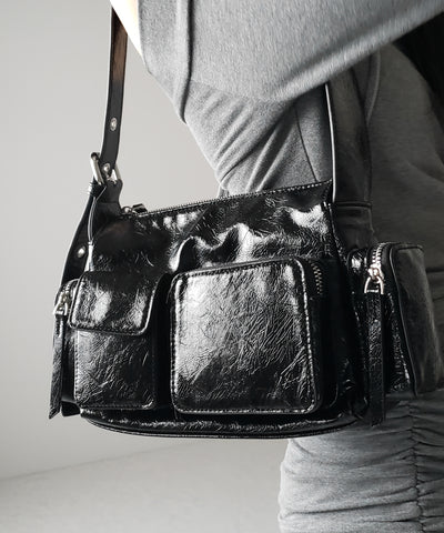 【 ３color 】４アウトポケットヴィンテージスクエアショルダーバッグ ／ 4 outpocket vintage square shoulder bag