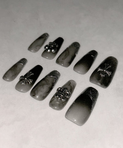 グラデーションクロスパーツニュアンスネイルチップ ／ gradation cross parts nuance nail tips