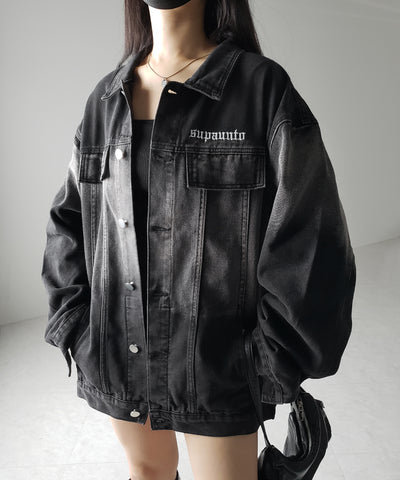 【 ２color ／ ２size 】グラデーションヴィンテージウォッシュオーバーデニムジャケット ／ gradation vintage wash over denim jacket