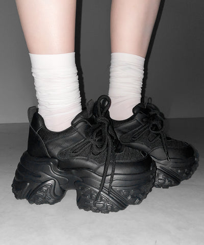【 +10.5cm盛れ 】レースアップ厚底スニーカー ／ +10.5cm lace-up platform sneakers