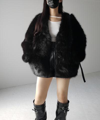 【 ４color 】ミンクライクフェイクファーボリュームコート ／ ｍink-like fake fur volume coat
