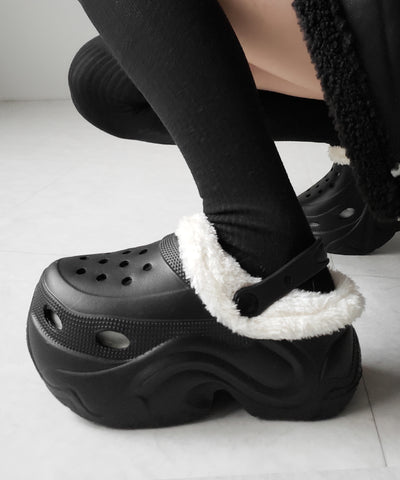 厚底スニーカーソールボアクロッグサンダル ／ platform sneaker sole boa clog sandals