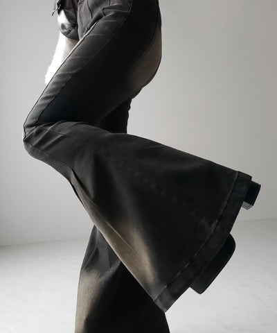 【４size 】ヴィンテージライクストレッチブラックフレアデニム ／ vintage like stretch black flare denim