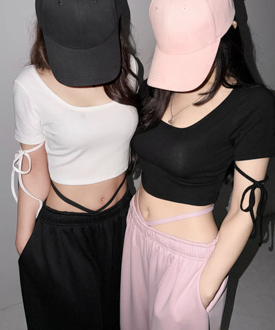 【先行販売】ウエストストリングタックワイドスウェットパンツ