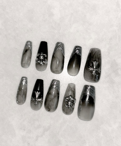 グラデーションクロスパーツニュアンスネイルチップ ／ gradation cross parts nuance nail tips