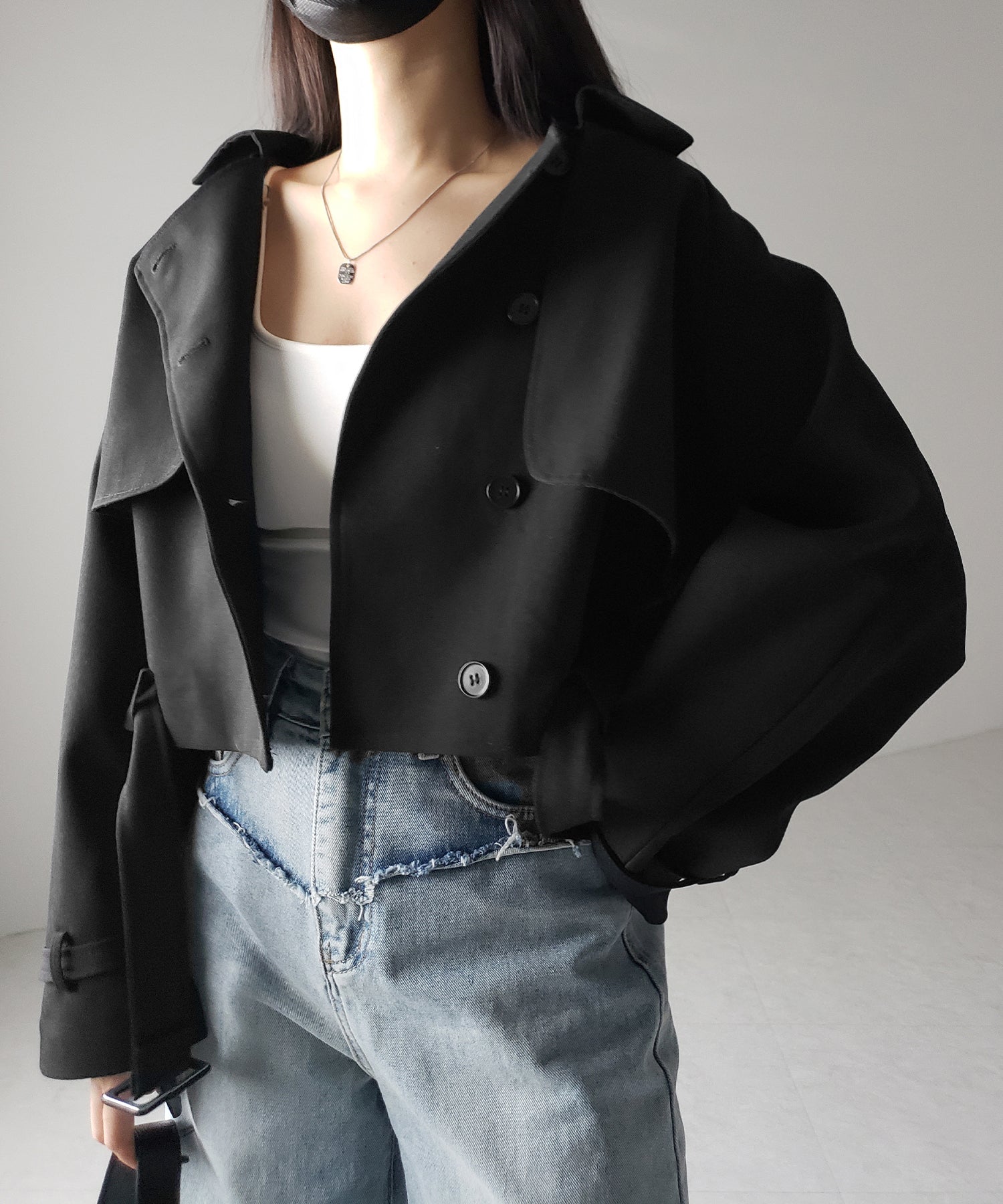 2color 】ベルテッドショートトレンチコート / belted short 2color 】ベルテッドショートトレンチコート / belted short