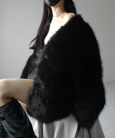 【 ４color 】ミンクライクフェイクファーボリュームコート ／ ｍink-like fake fur volume coat