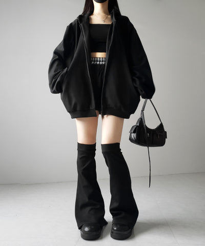 【 ３点セット 】BIGシルエットパーカー ＋ ショートパンツ ＋ レッグカバー SET ／ big silhouette hoodie + short pants + leg covers