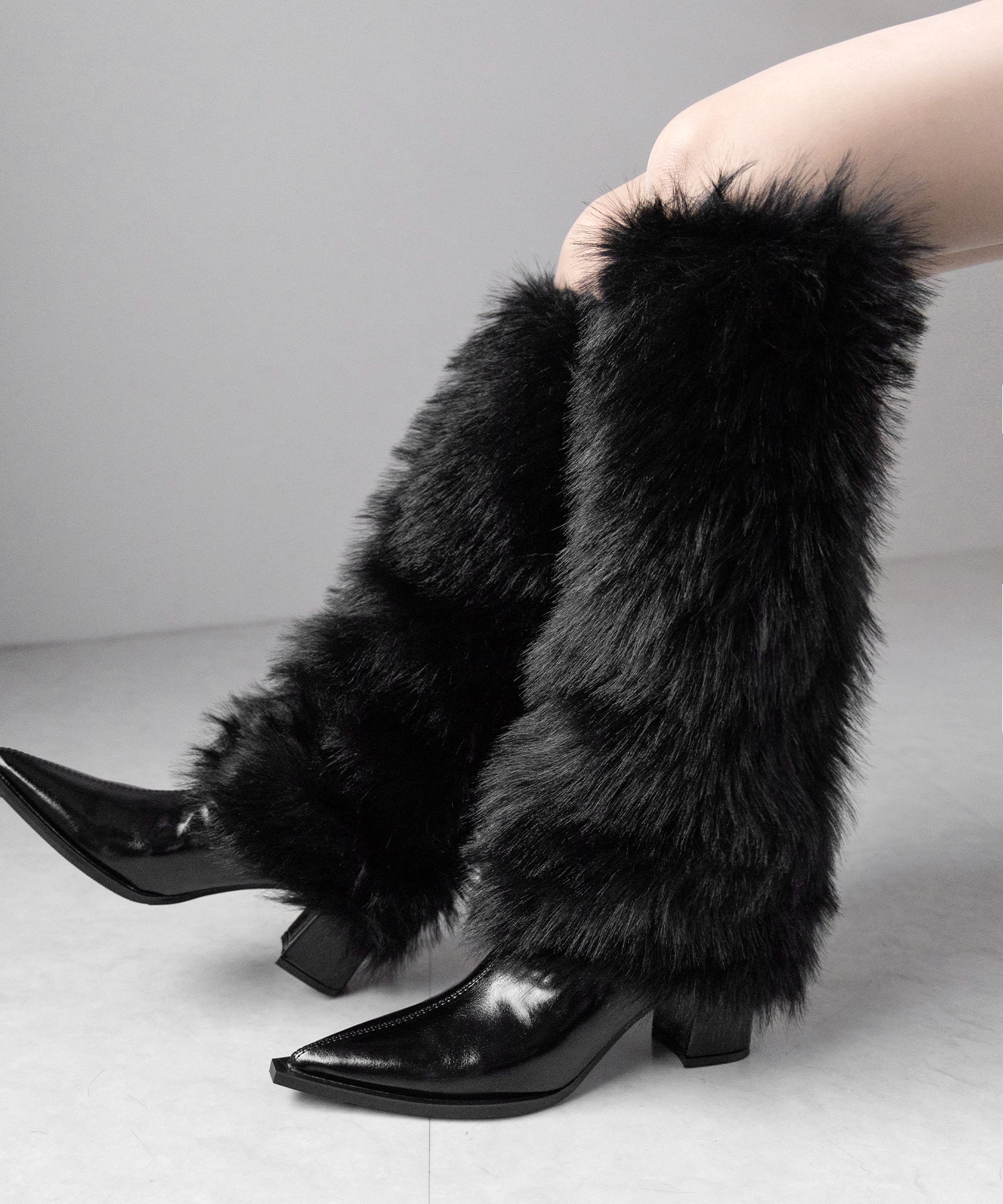 ミックスフェイクファーロングカバーブーツ ／ mix fake fur long cover boots