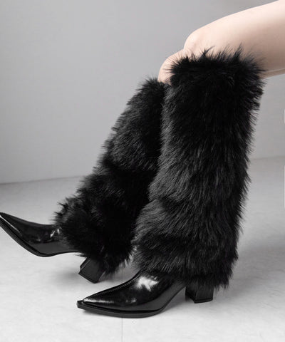 ミックスフェイクファーロングカバーブーツ ／ mix fake fur long cover boots