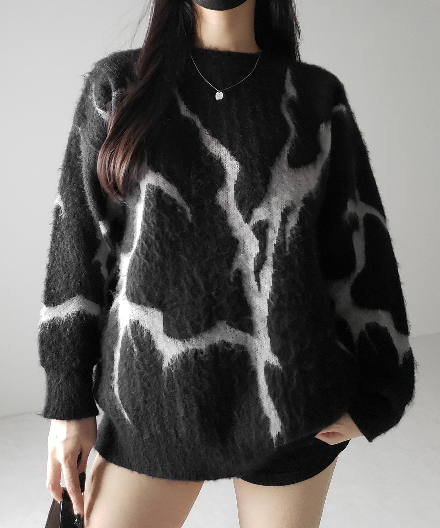 【 ３color 】CRACK モヘアライクオーバーニット ／ CRACK mohair-like over knit