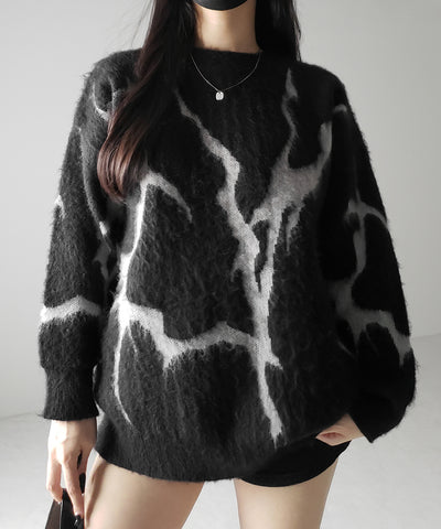 【 ３color 】CRACK モヘアライクオーバーニット ／ CRACK mohair-like over knit