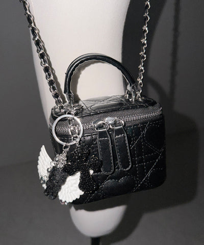 ハートキルティングミニバニティバッグ / heart quilted mini vanity bag