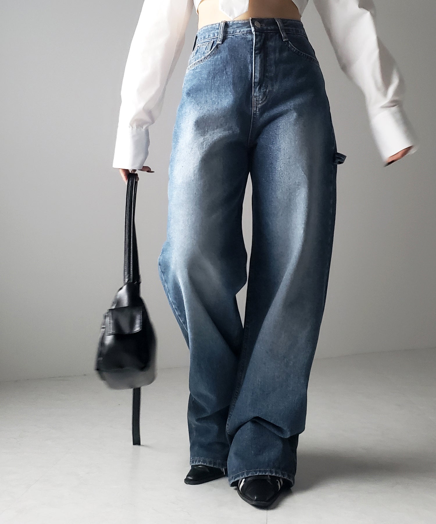 Wide Loose Jeans _Deep Blue | Na.e