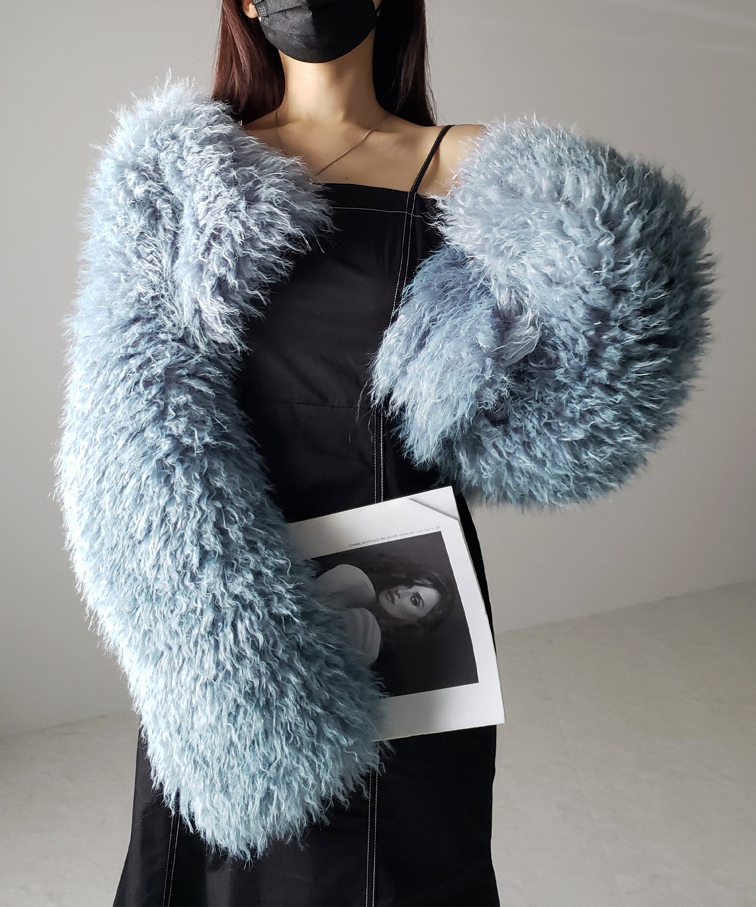 【 ５color 】シャギーファーノーカラーボリュームショートコート／ shaggy fur nocollar volume short coat