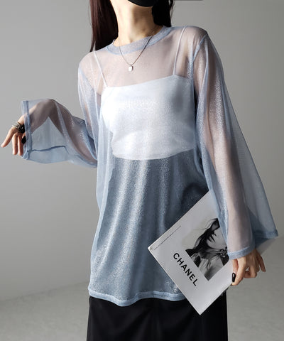 【 ３color 】ラメチュールシアービッグプルオーバー
