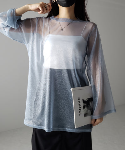 【 ３color 】ラメチュールシアービッグプルオーバー