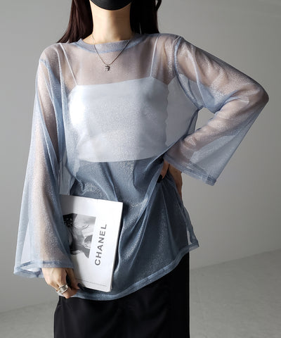 【 ３color 】ラメチュールシアービッグプルオーバー