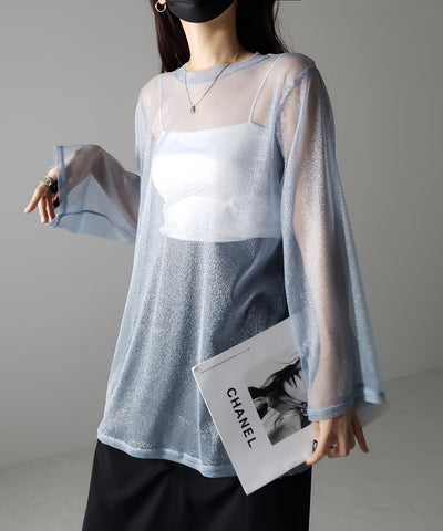 【 ３color 】ラメチュールシアービッグプルオーバー