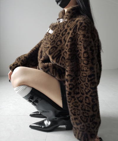 【 ２color 】B-3 レオパードボリュームファーコート ／ B-3 leopard volume fur coat
