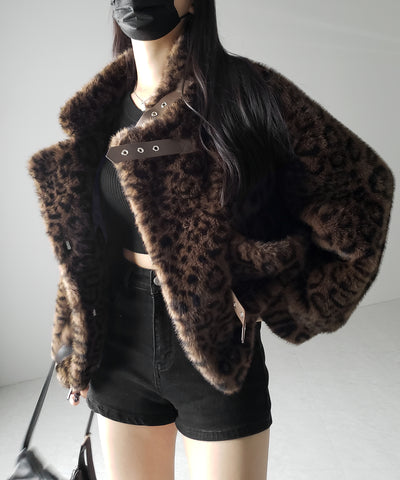 【 ２color 】B-3 レオパードボリュームファーコート ／ B-3 leopard volume fur coat