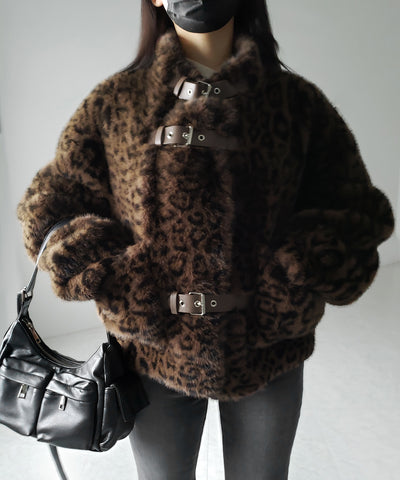 【 ２color 】B-3 レオパードボリュームファーコート ／ B-3 leopard volume fur coat