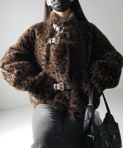 【 ２color 】B-3 レオパードボリュームファーコート ／ B-3 leopard volume fur coat
