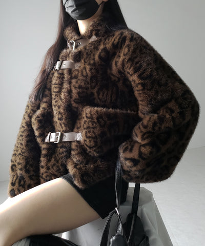 【 ２color 】B-3 レオパードボリュームファーコート ／ B-3 leopard volume fur coat