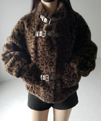 【 ２color 】B-3 レオパードボリュームファーコート ／ B-3 leopard volume fur coat