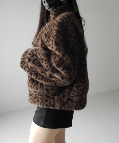 【 ２color 】B-3 レオパードボリュームファーコート ／ B-3 leopard volume fur coat