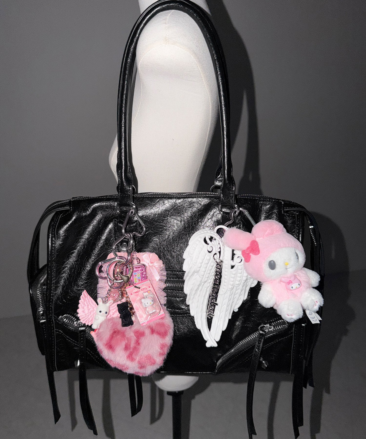【 ショルダーストラップ付き２WAY 】アウトポケットヴィンテージダブルジップボストンショルダーバッグ ／out pocket vintage double zip boston shoulder bag
