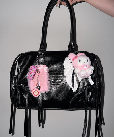 【 ショルダーストラップ付き２WAY 】アウトポケットヴィンテージダブルジップボストンショルダーバッグ ／out pocket vintage double zip boston shoulder bag