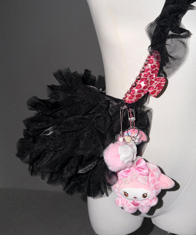 チュールフリルショルダーボディバッグ／ tulle frill shoulder body bag